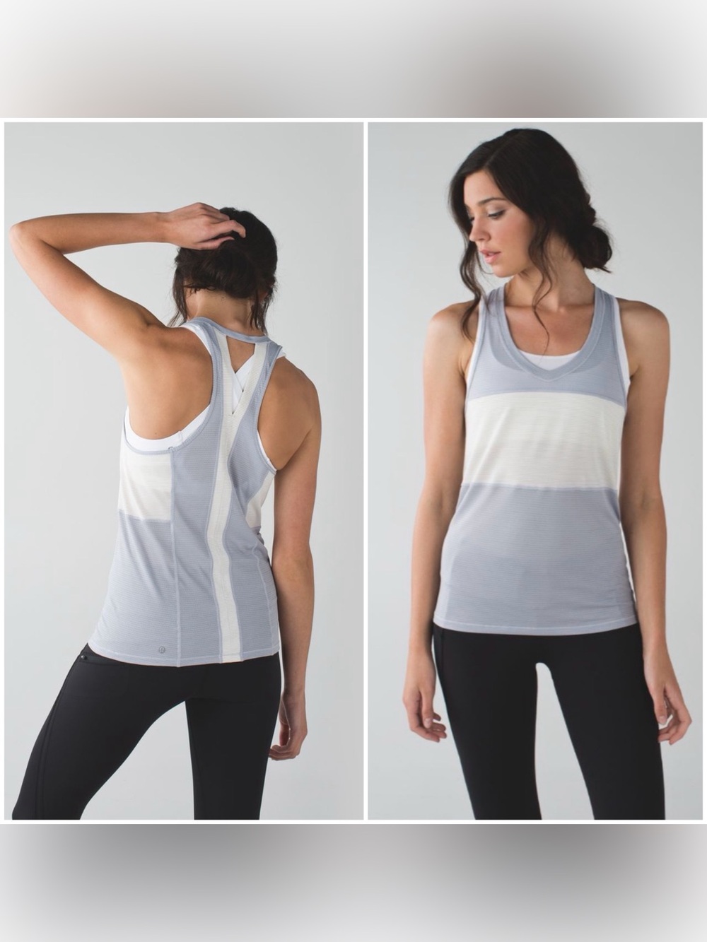 LULULEMON - Pedal to the Medal Singlet in Silver Fox / Angel Wing. P2P 16”